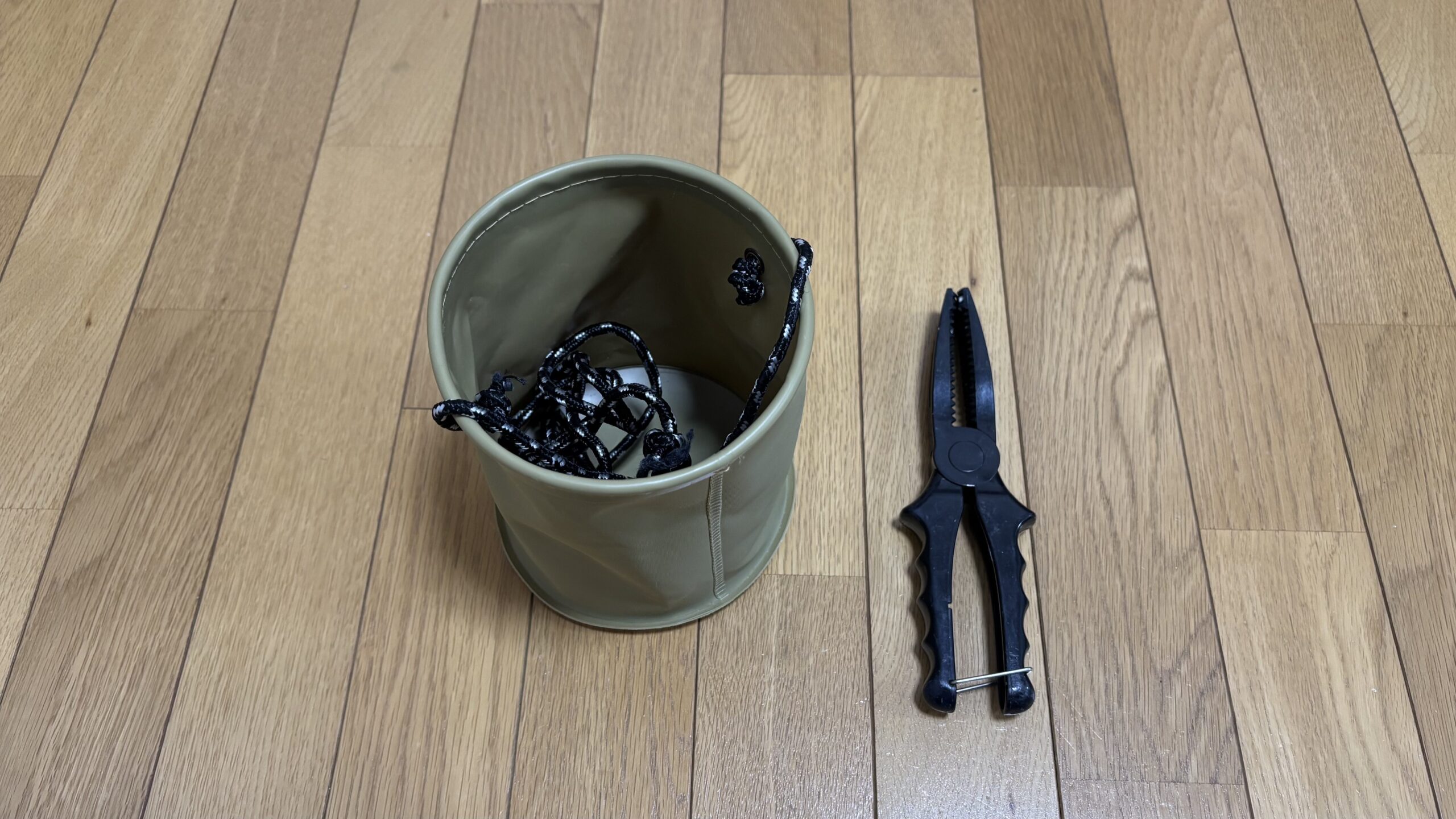 電車釣行で使用している水汲みバケツ